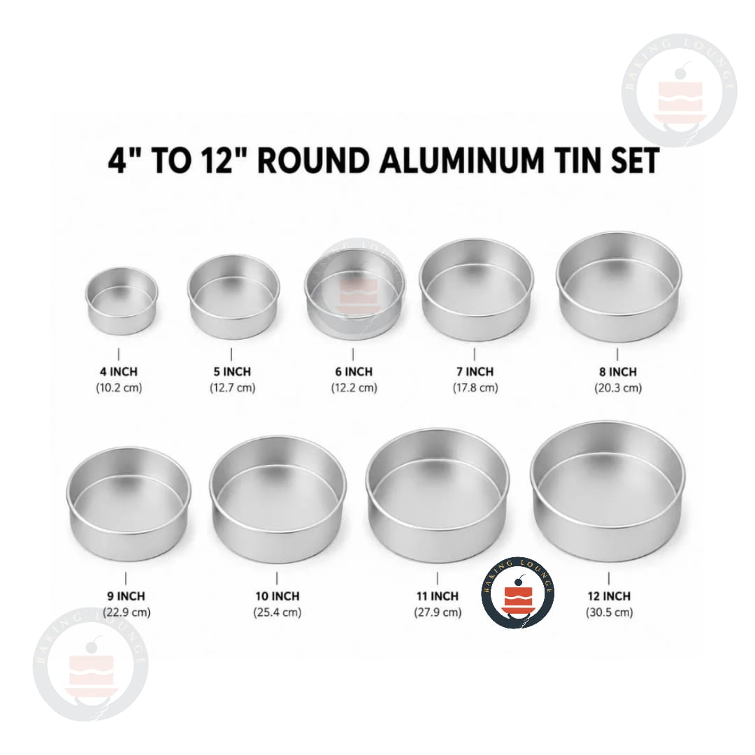 Aluminum Round Cake Pan | Cake Tin | 3″ to 12″ Size | 2.5″ Height
