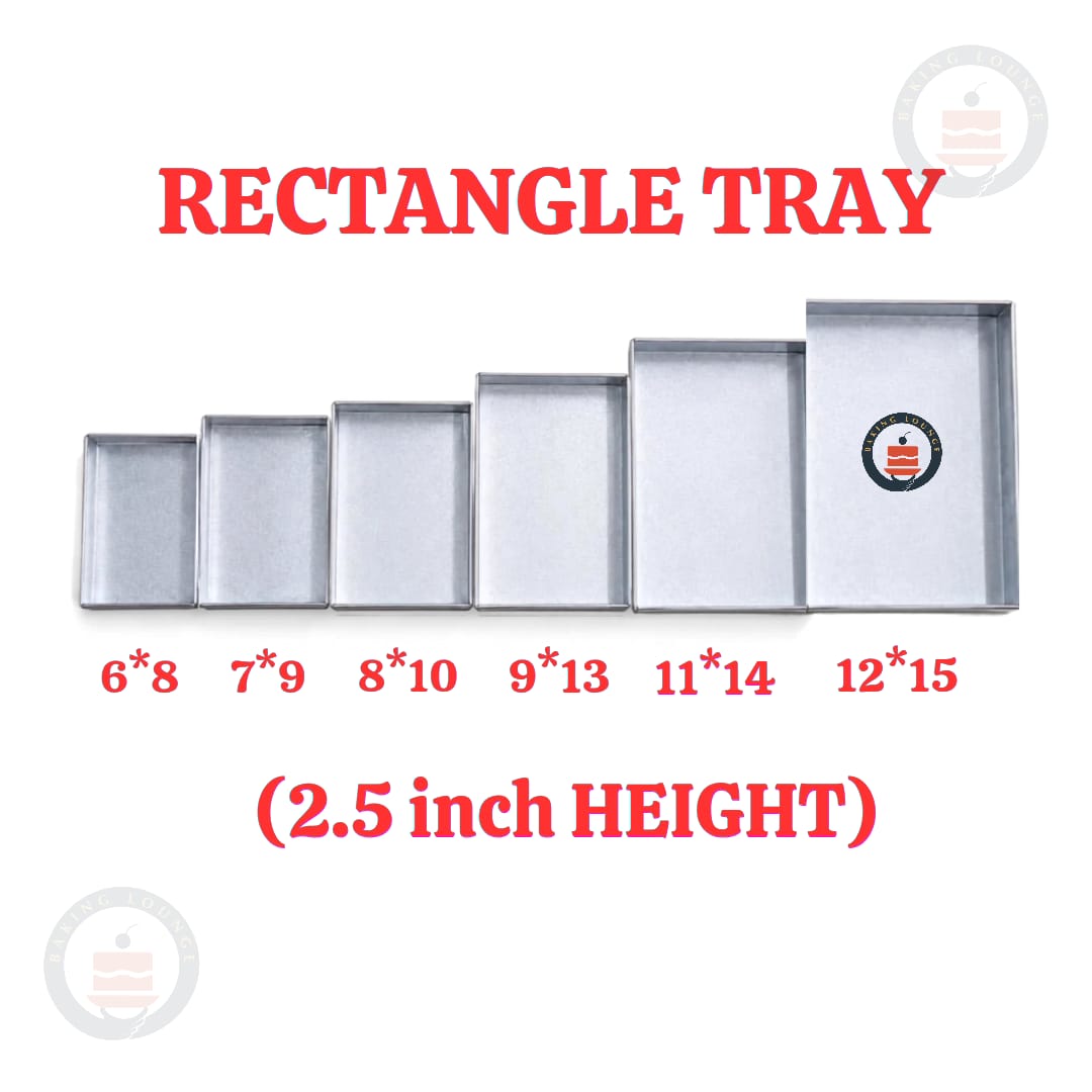 Aluminium Brownie Tins | Rectangle Trays | 2.5 inch Height