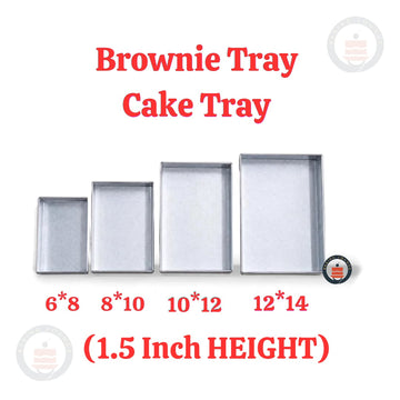 Aluminium Brownie Tins | Aluminium cake Tins | Rectangle Trays | 1.5 inch Height