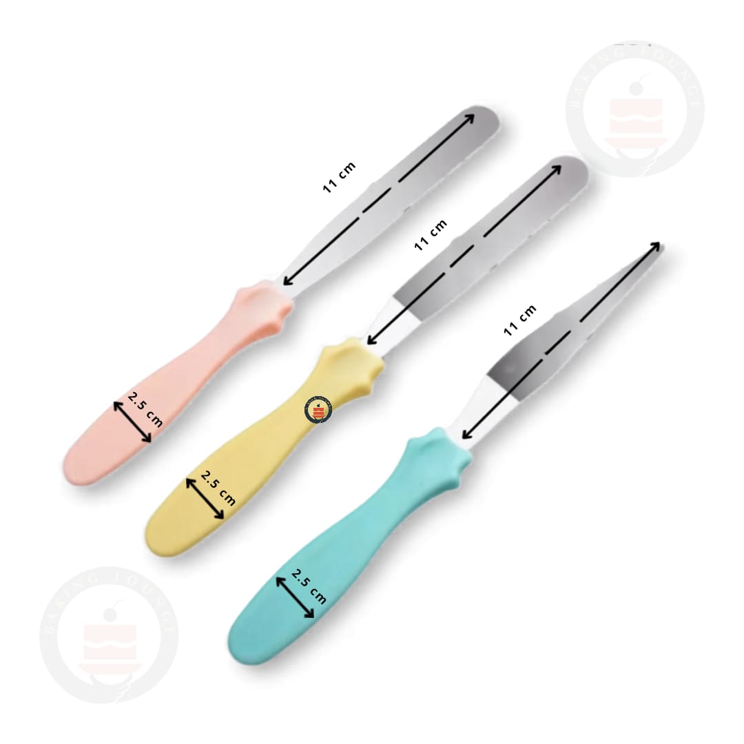 Icing Pallete Knife Set | Cake Cream Spreading Tool | 3 Pieces Per Pack | Pack of 1