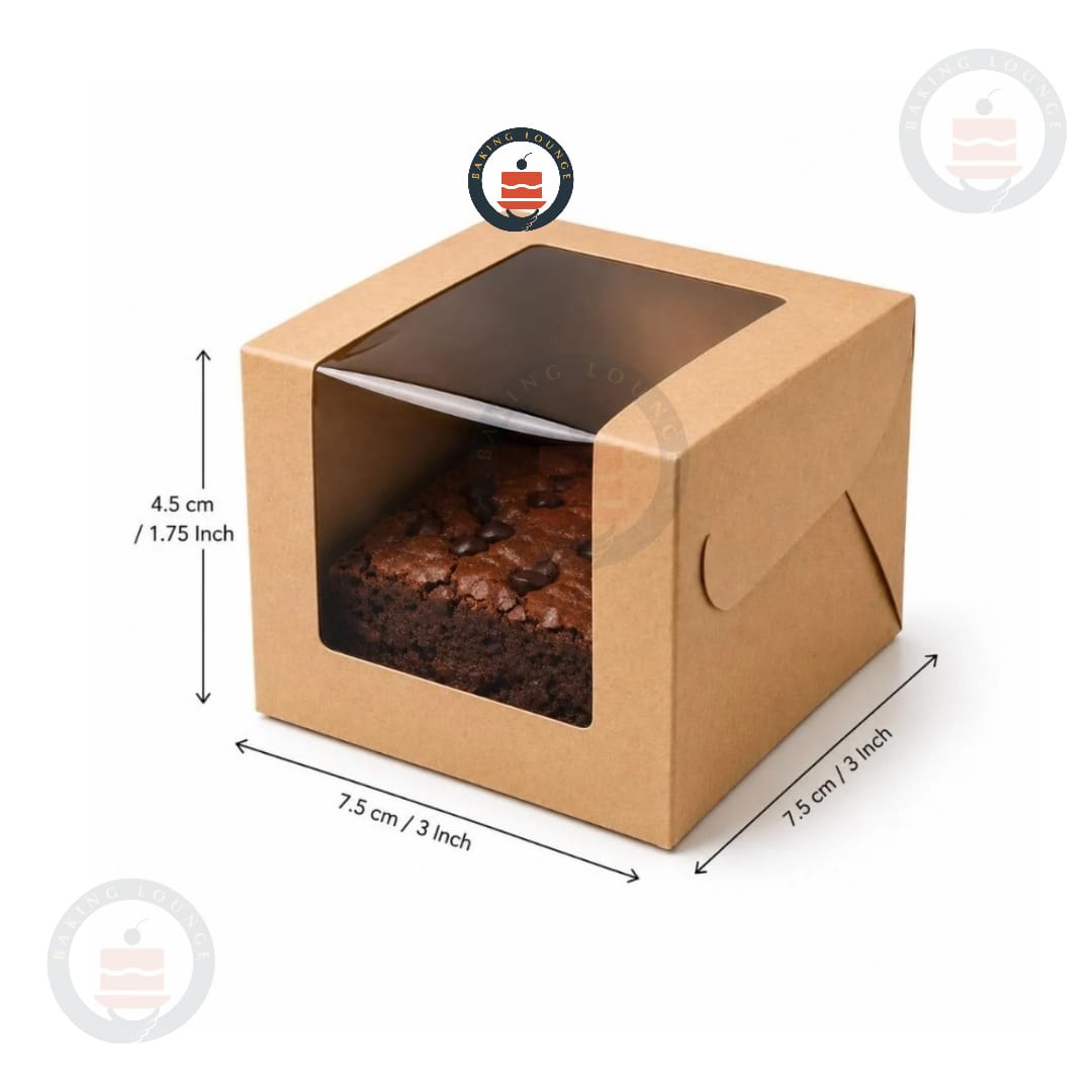 Kraft Brownie Boxes | Top Window | Food-Grade Paperboard