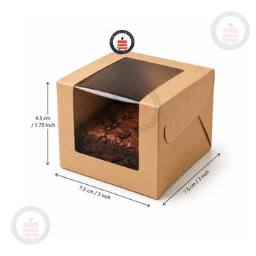 Kraft Brownie Boxes | Top Window | Food-Grade Paperboard