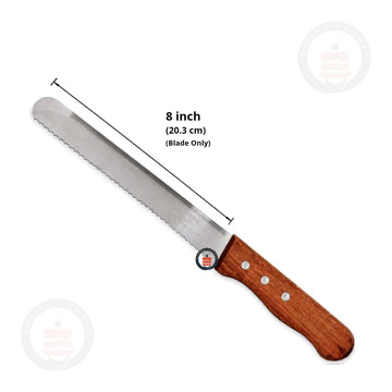 Small Teeth Serrated Bread Knife | Wooden Handle | Cake Slicer| Pack of 1
