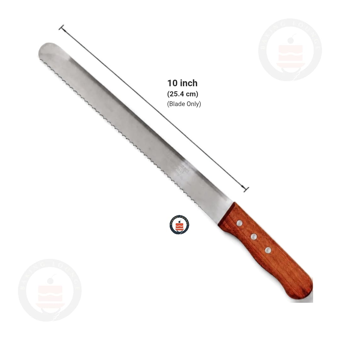 Small Teeth Serrated Bread Knife | Wooden Handle | Cake Slicer| Pack of 1
